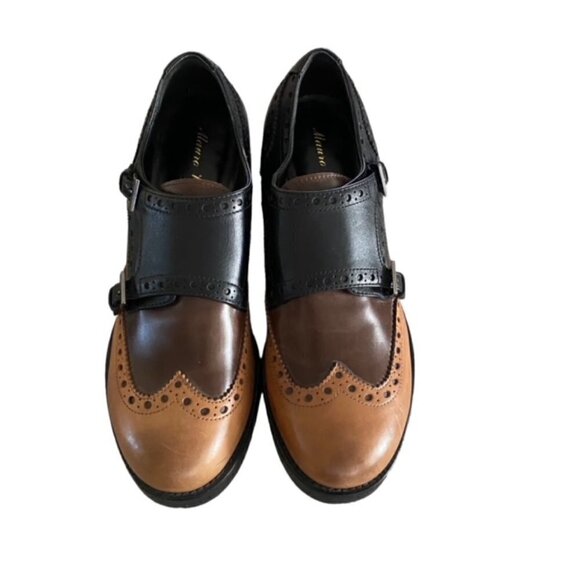 Mauro Volponi Leather Double Monk Strap Oxfords 36 - Picture 2 of 7